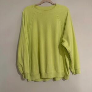 American Eagle Outfitters Neon Lime Crewneck Jegging Fit Sweatshirt